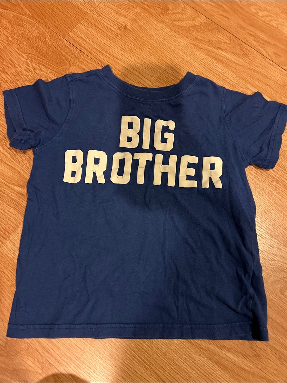 Carter's Navy Short Sleeve Tee with Cream "BIG BROTHER" Text